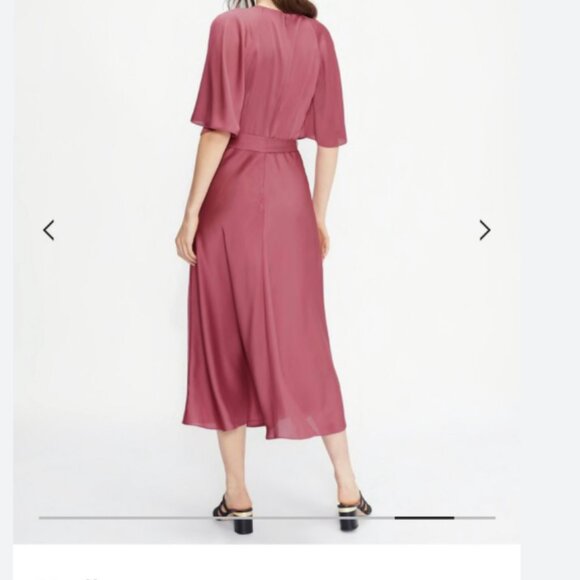 ted baker hariiet raglan sleeve tea midi dress pink size 4 like new no tags - Picture 4 of 8
